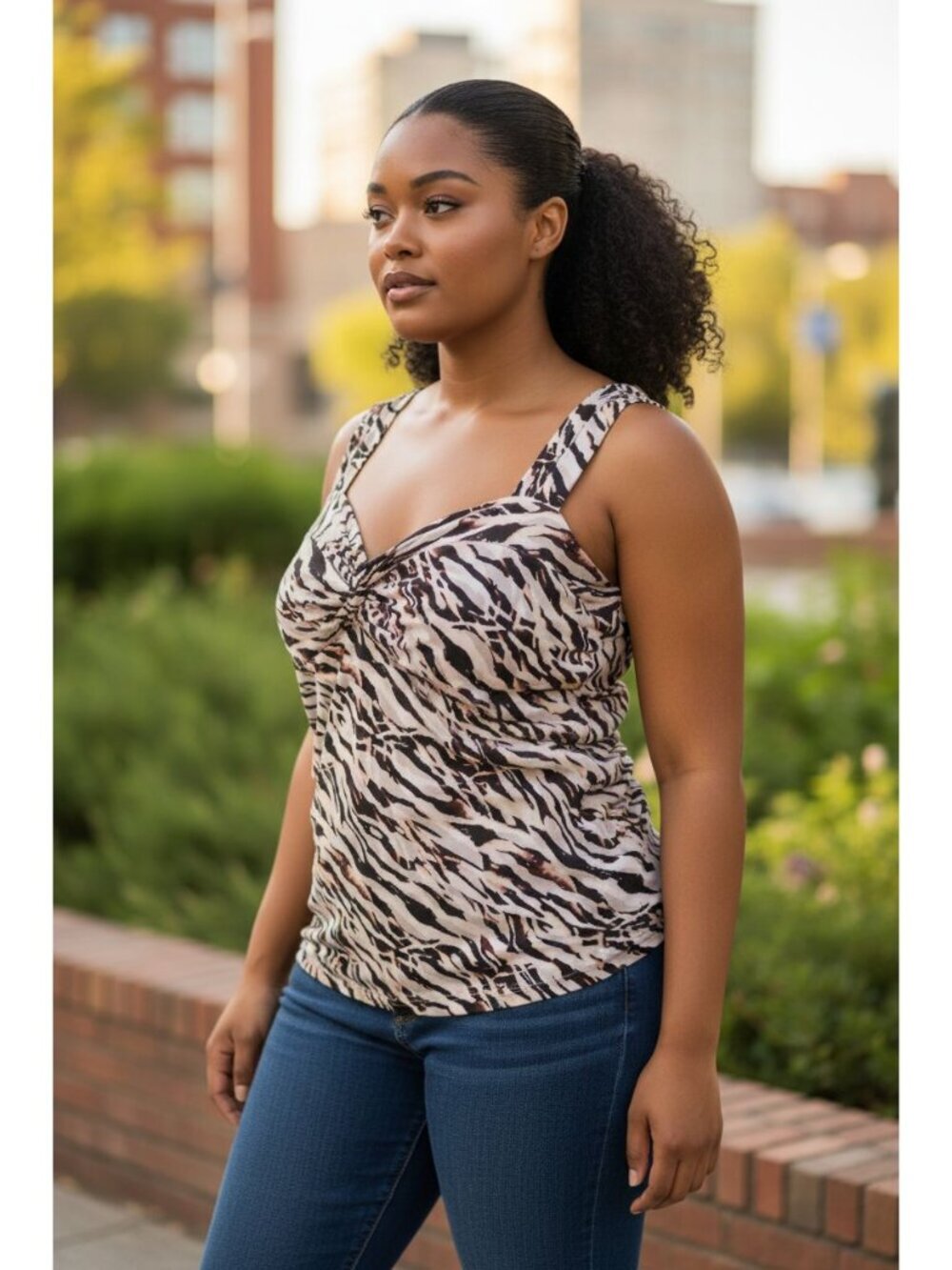 Torrid Studio Knit Sweetheart Twist Crop Top Multicolor pristine stripes size 1X